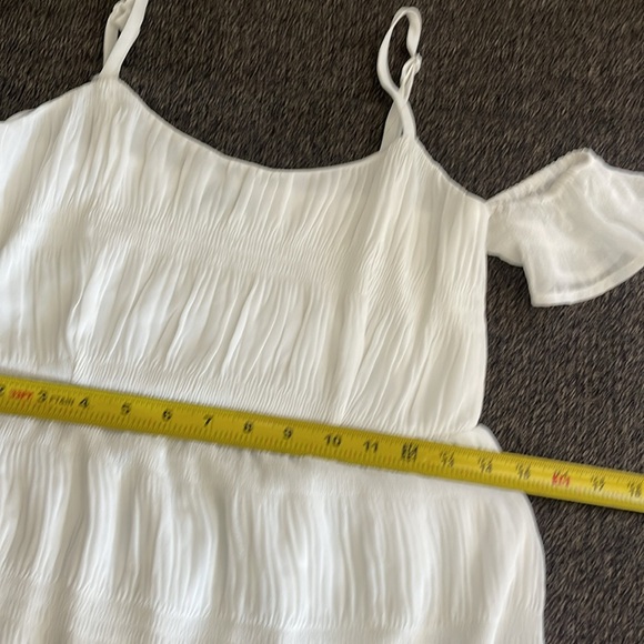 MISS ME WHITE COLD SHOULDER MINI DRESS Smocked Back with adjustable straps Sz S - Picture 8 of 17
